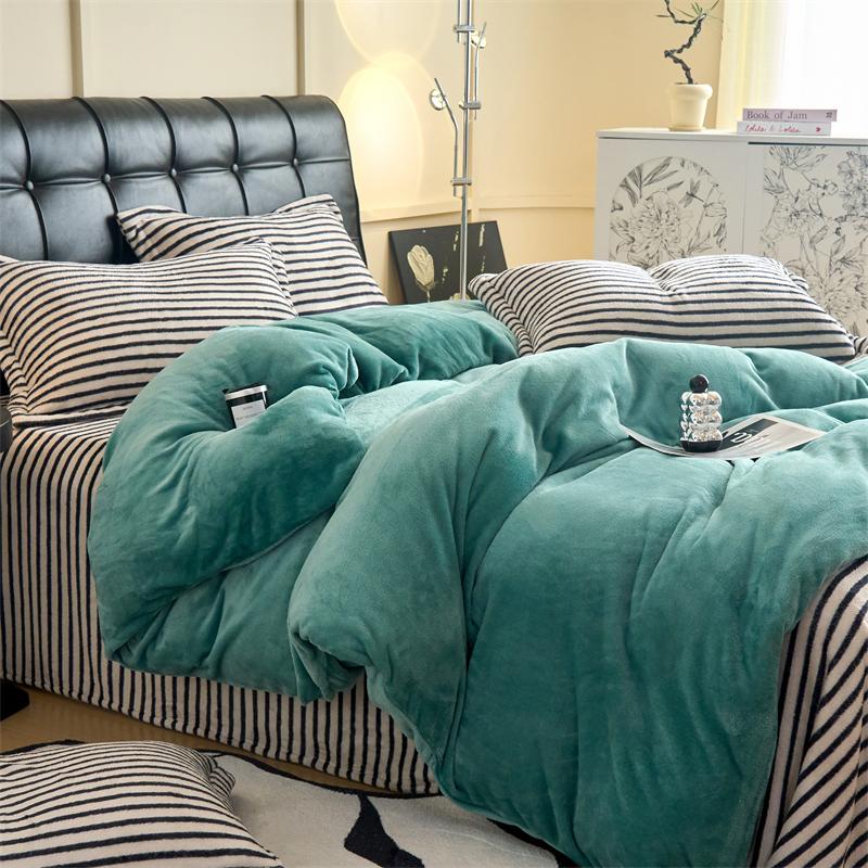 

Milk Velvet Thick Solid Color Duvet Cover Ultra Soft Luxury Dark Gray Warm Comforter Cover Double Queen Bedding with Corner Ties Single 150x200cm 1pc