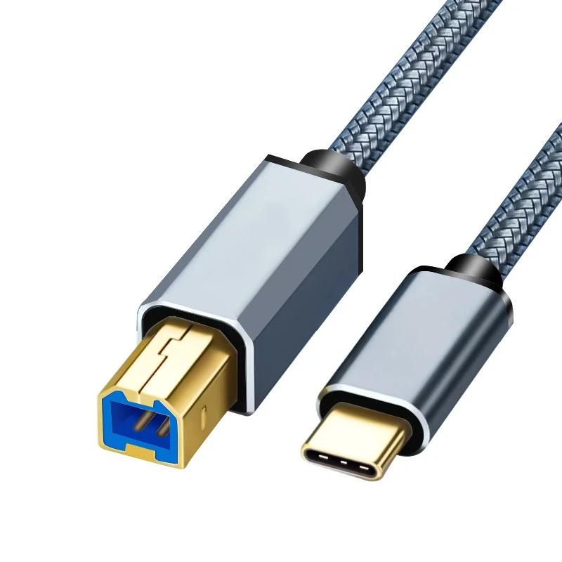 

2m Braided Printer Cable USB C To USB Type B for MacBook Pro HP Canon Dell Samsung Printer Type C Printer Scanner Cables 0.5m