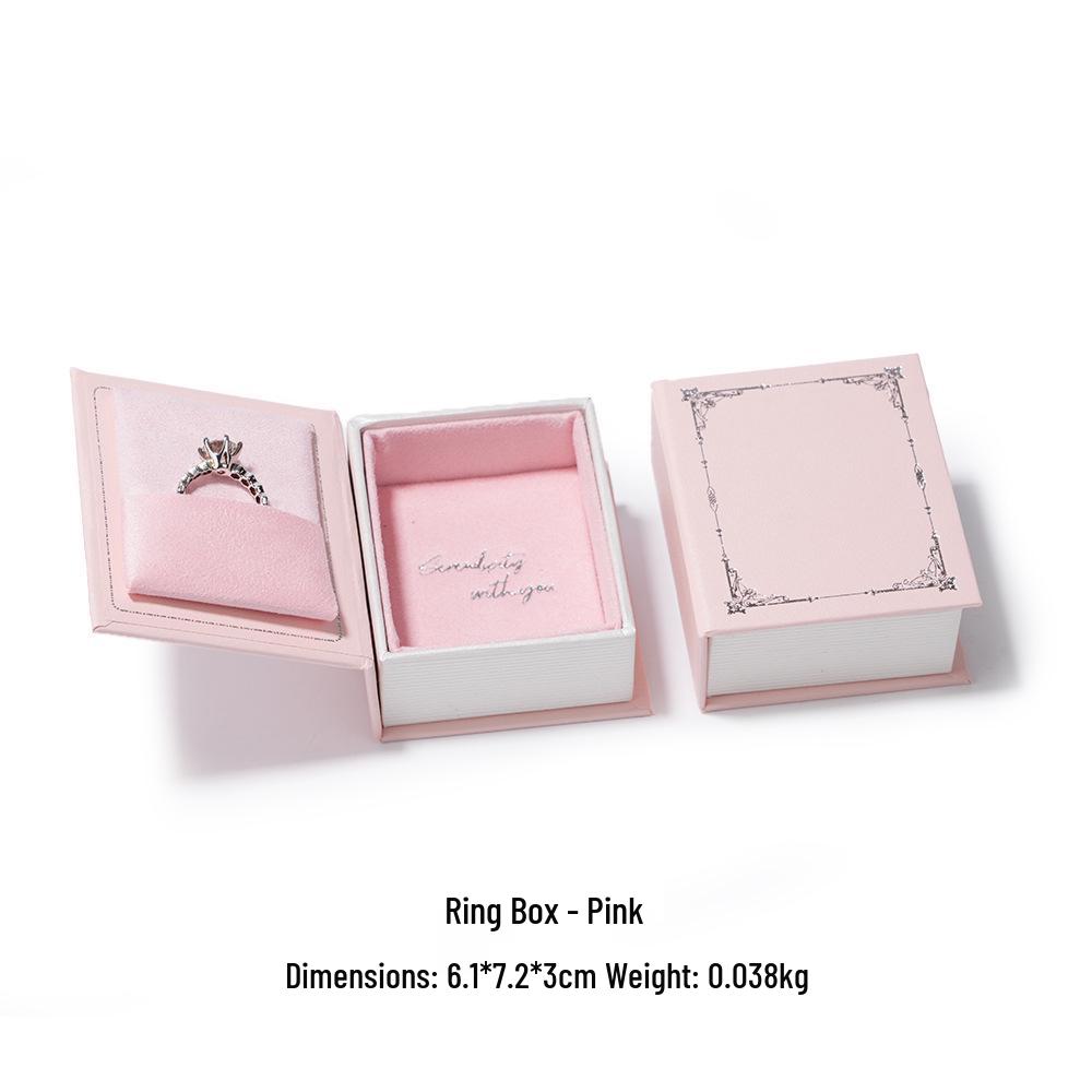 Retro Jewelry Storage Book-Shaped Box for Rings, Pendants, and Earrings - High-End Feel