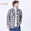 Men's Shirt Long Sleeve Plaid Lapel Top Loose Fit Casual Flannel Coat for Spring Autumn Office Party Vacation Home Date