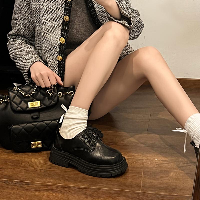 Fashion Retro Japanese Brown Loafers Thick Sole Height-Increasing Leather Women's Pumps Autumn 2024 New Mary Janes Lolita Platform Shoes