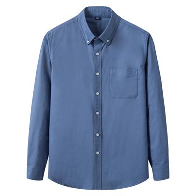 New Cotton Oxford Plaid Shirts Men Casual Spring Autumn Checked Long Sleeve Shirt For Man Iron Free