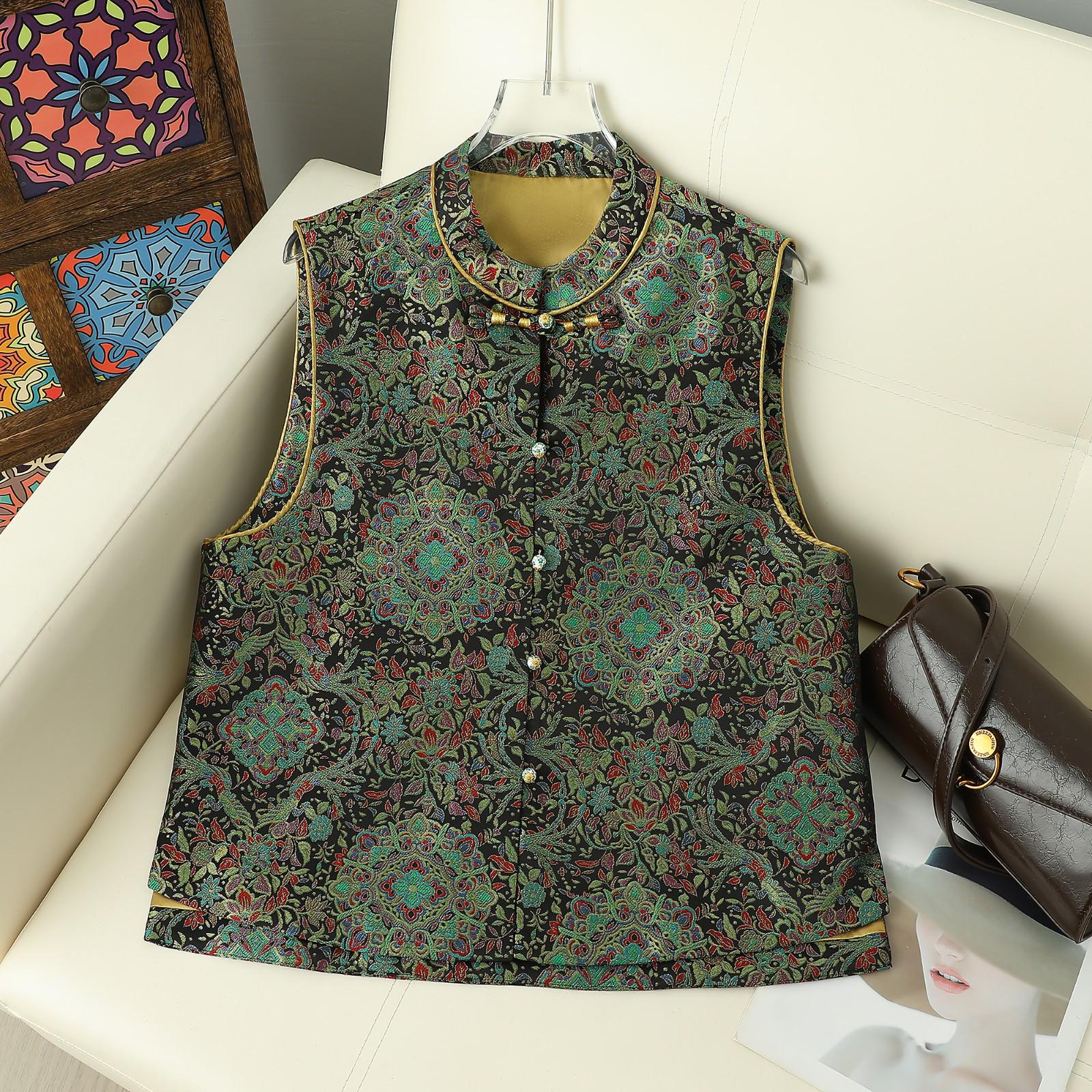 2026 Spring Women s Chinese Style Sleeveless Tang Suit Vest 2XL