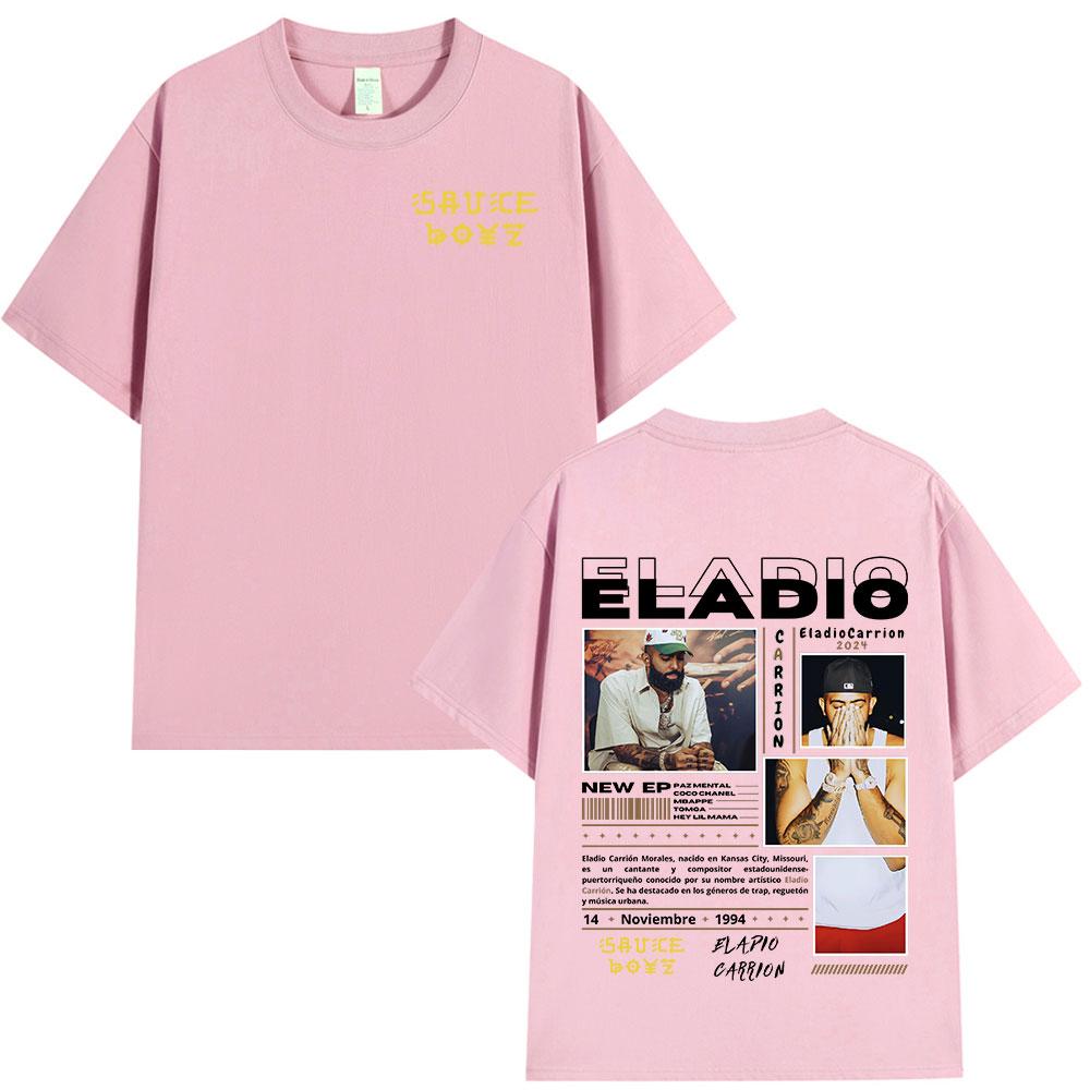 Eladio Carrion Sauce Boyz Album Graphic T-shirts Mens Women Clothing Fashion Hip Hop T Shirts Casual Cotton Short Sleeve T-shirt