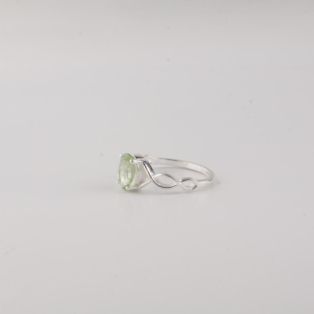 Green Amethyst Gemstone 925 Sterling Silver Jewelry Promise Ring Gift For Love CZR-16-12