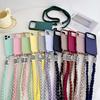 Solid Braid Lanyard Case For iPhone 17 Pro Max 16 16E 15 Plus 11 12 13 14 Fashion Crossbody Cord Strap Soft Silicon Cover