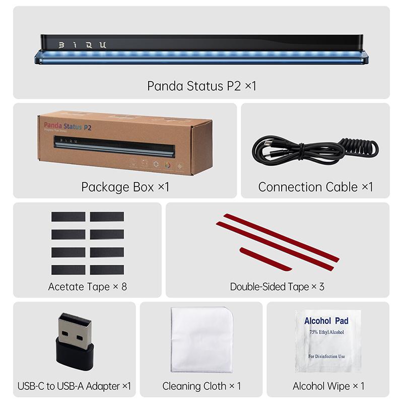 BlQU Panda Status P2 for Bambu Lab P2S/X2D 3D Printer Status Light RGB LED Indicator Light WiFi Wireless 3D Printer Parts