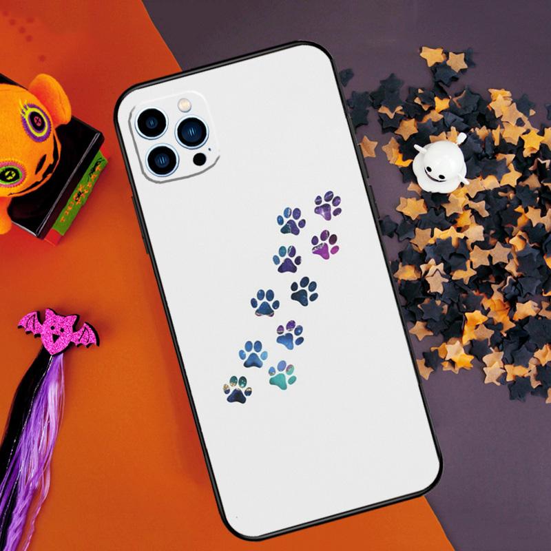 Dog foot print Paw Colorful Pattern Bumper Case For iPhone 16 15 14 Pro Max 11 12 13 Pro Max Mini XR 15 16 Plus 16e Phone Cover