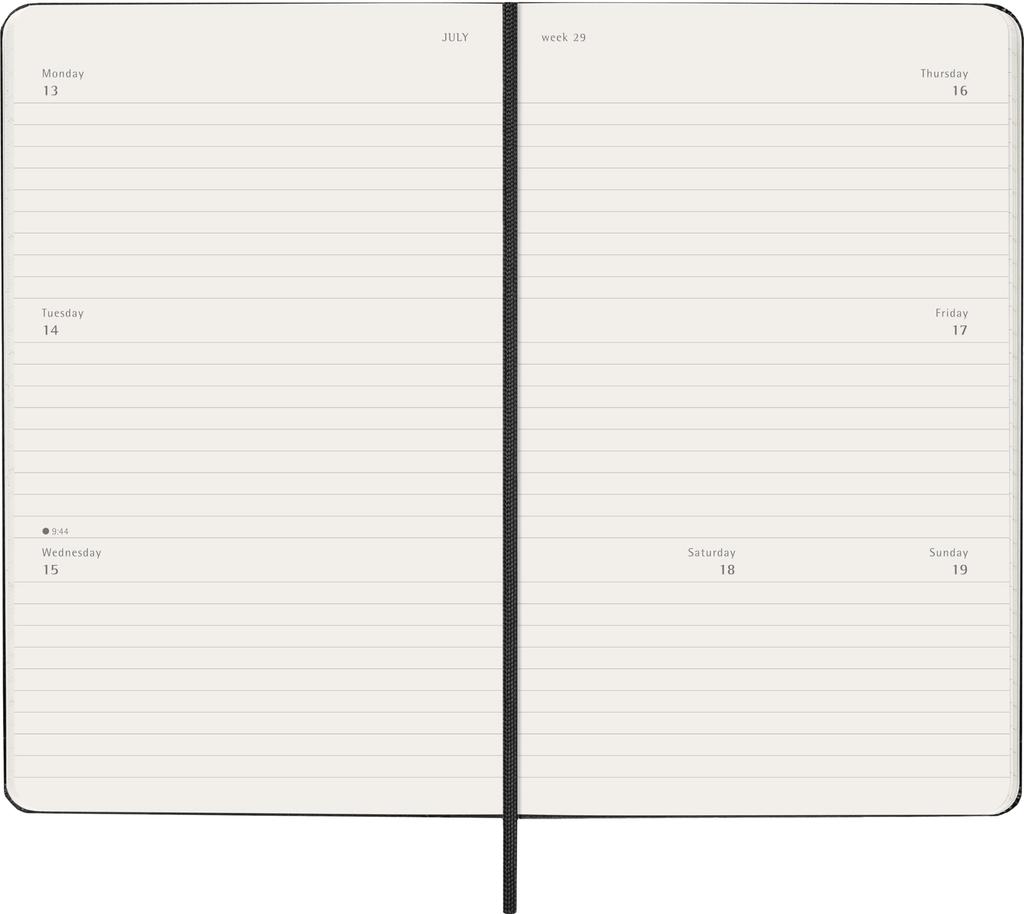 Moleskine 2026 January Weekly Large Size x DHB12WH3Y26 Planner, Start, 12-Month Diary, Horizontal, (13cm 21cm), Hardcover, Black,