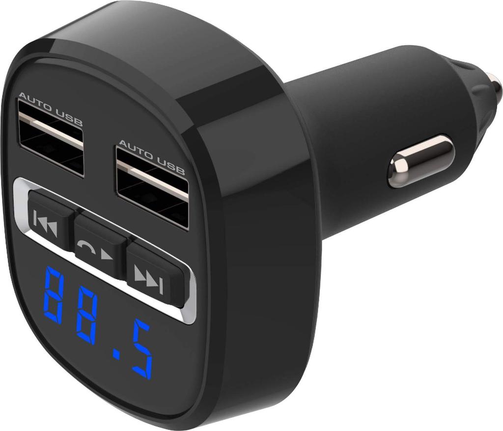 Kashimura NKD-219 Bluetooth FM Transmitter, Full Band, USB 2 Ports 4.8A, Reversible Hands-free Calling, USB Total 4.8A, Supports 12/24V