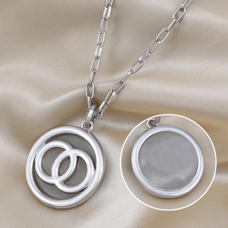 Trendy Double Loop Necklace Versatile Geometric Design Unisex Fashion Jewelry