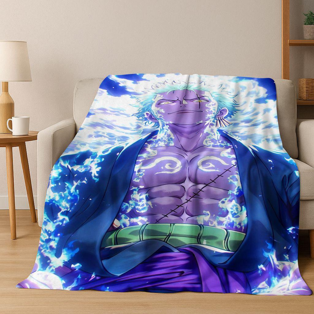 3D Japanischer Anime One PIECE-E Cartoon Flanelldecke Weiche Warme Überwurfdecke für Bett Schlafzimmer Wohnzimmer Reise Picknick Geschenk