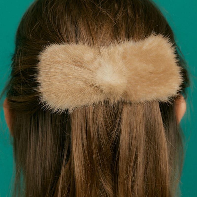 

XPIER Real Mink ribbon Hairpin[3color] beige