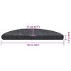 Self Adhesive Stair Treads 20 Pcs 56 X 17 X 3 Cm Dark Gray Semi Round
