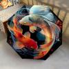 1 PC Automatic Folding Umbrella - Koi Fish Pattern, Portable & Foldable Design with 8 Ribs, Christmas Birthday Gifts