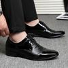 Men Shoes Luxury Brand Man Pointed Toe Dress Shoes Mens Patent Leather Black Wedding Party Shoes Lace Up Oxford Formal Shoes