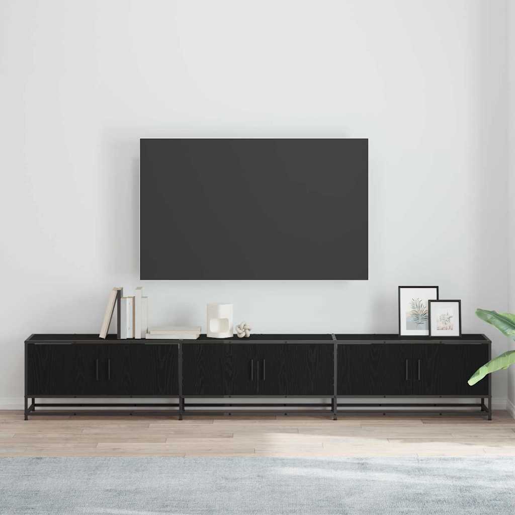 TV Units 2 Pcs Black Oak Effect 240 X 35 X 41 Cm