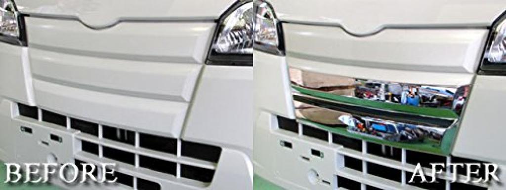 BRIGHTZ Chrome Grille Cover C Type for Sambar Truck Compatible with and 510 Sambar Trucks [GRI-COV-L-036] S500J/S510J (Pre-facelift) - S, S500, S510,