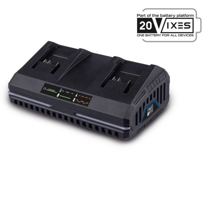 Chargeur double 2.4A 20V - batterie universelle pour la gamme SCHEPPACH 20V IXES