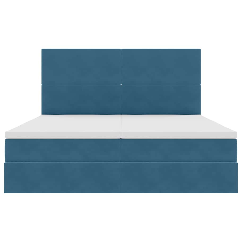 Storage Bed with Mattress Dark Blue 180 x 200 cm Velvet