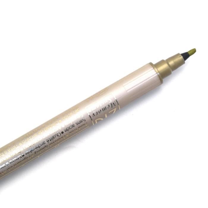 Feutre à double pointe - ZIG - Stylo Or - 1mm et 1,2mm - Encre à l'eau - Idéal pour papier