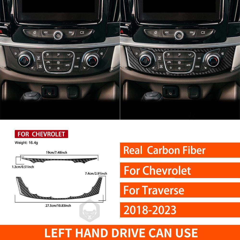 For Chevrolet Traverse RS LT 2018- Carbon Fiber Sticker Central Air Conditioning Control Panel Car Accessories Decorative