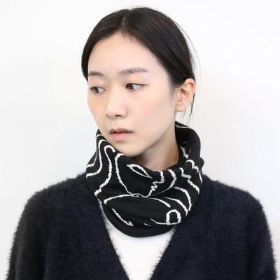 Žieminė apsauga nuo šalčio piešinys netikras kaklo šildytuvas, imituojamas toši, balaklava