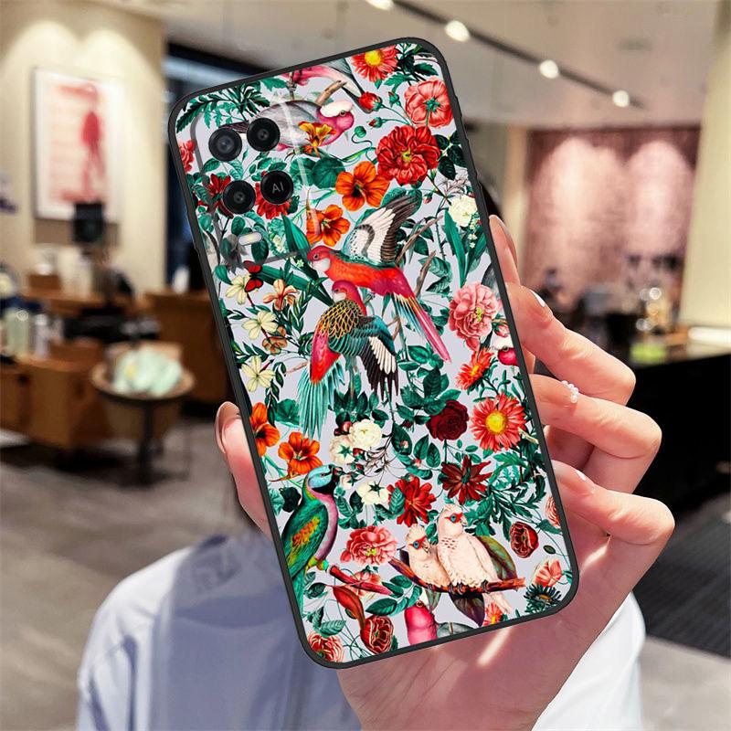 Garden Birds Case For Oppo A40 A60 A80 A18 A38 A58 A78 A98 A16 A76 A96 A15 A17 A77 A74 A94 A54 A57S Cover