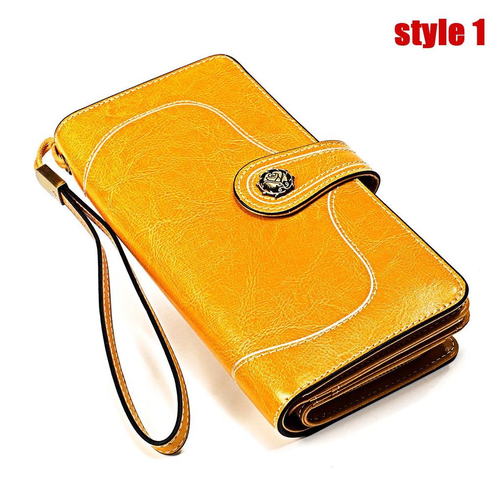 Vintage RFID Retro Genuine Leather Women's Long Clutch Wallet