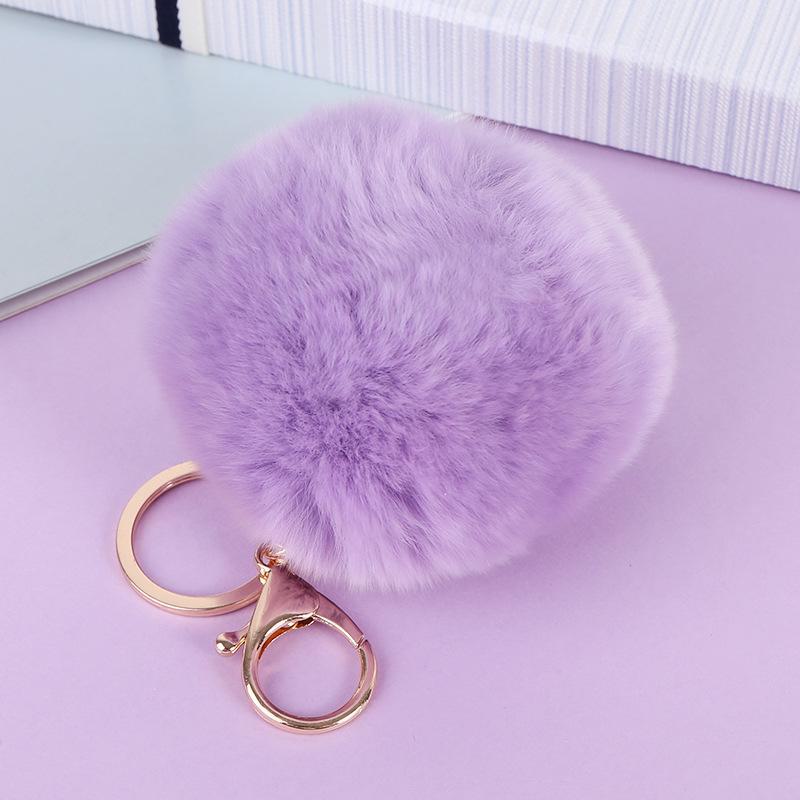 Creative Imitation Rex Rabbit Fur Ball Keychain - Plush Bag and Car Pendant Gift