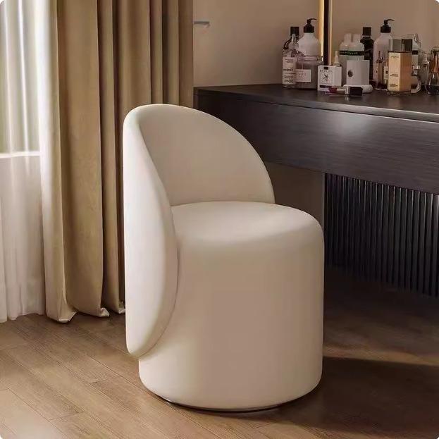 Light Luxury Nordic High Back Vanity Chair, Simple Manicure & Makeup Stool for Bedroom