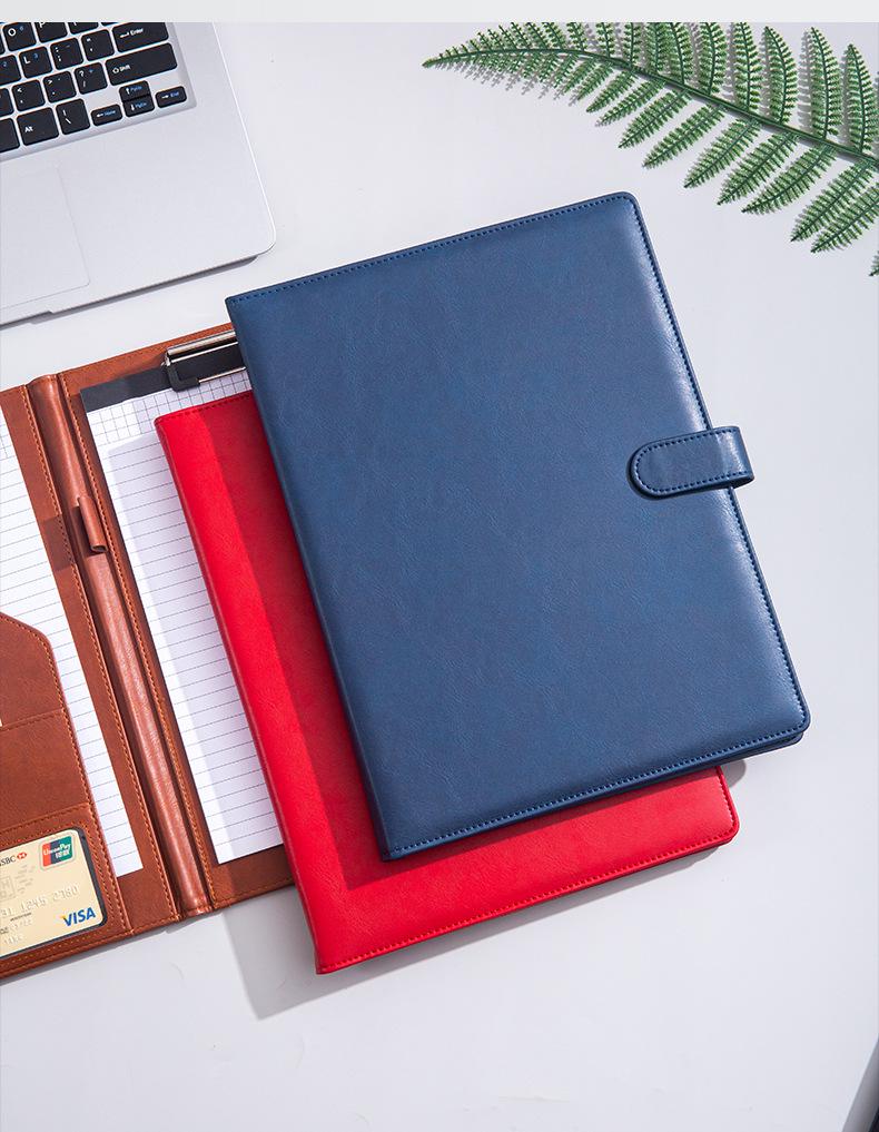 A4 Magnetic Leather Document Folder: Multifunctional Business Manager with Custom Logo