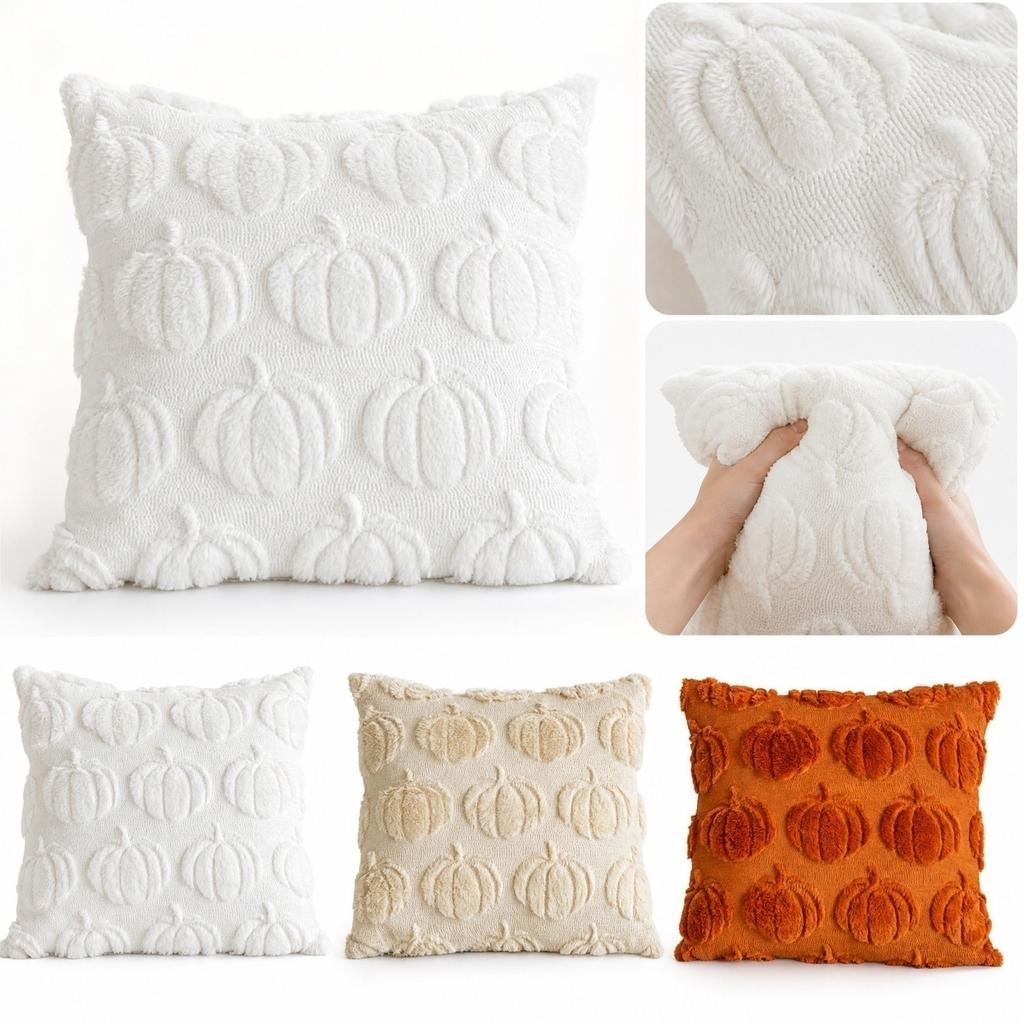 Pumpkin Cover 4545 Cm Faux Plush Halloween Decorative Throw Case for Couch Sofa