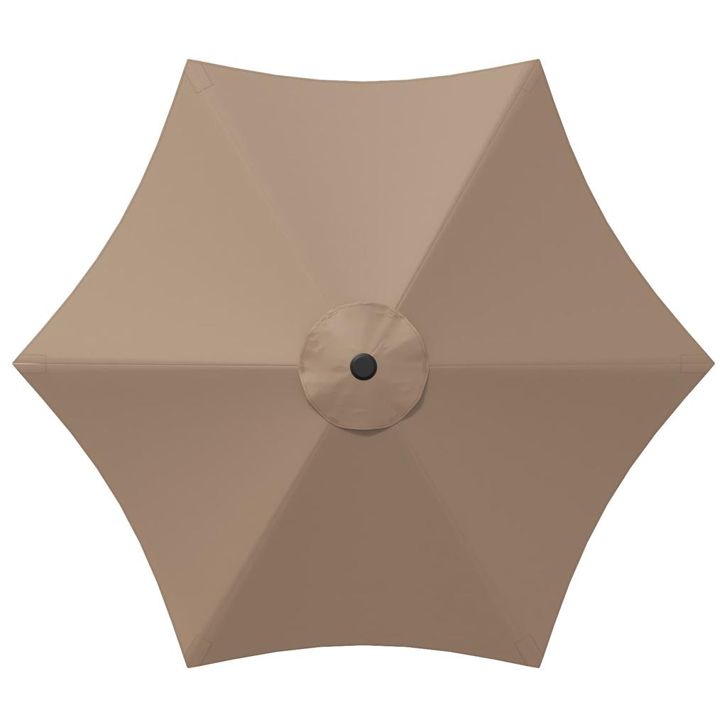 Garden Umbrella with Base 270 X 270 Cm Polyester Rectangular Taupe