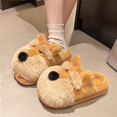 Women's Cartoon Cute Big Size Winter Warm Padded Lining Non-slip Outdoor Shoes Hiking Mountaineering Sports Cotton Slippers