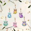 6Pcs/SetDIY Diamond Painting Keychain - Animal Owl Pattern, DIY Decoration, Diamond Kit Craft Supplies, Handmade Mosaic Painting