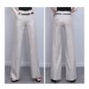 Harajuku Office Summer High Waist Women's Wide Leg Capris Suit Pants for Women Cotton Linen Baggy Straight Pants Woman Trousers