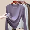 Tencel linen long-sleeved women's early autumn high-end temperament thin and thin casual round neck sunscreen top