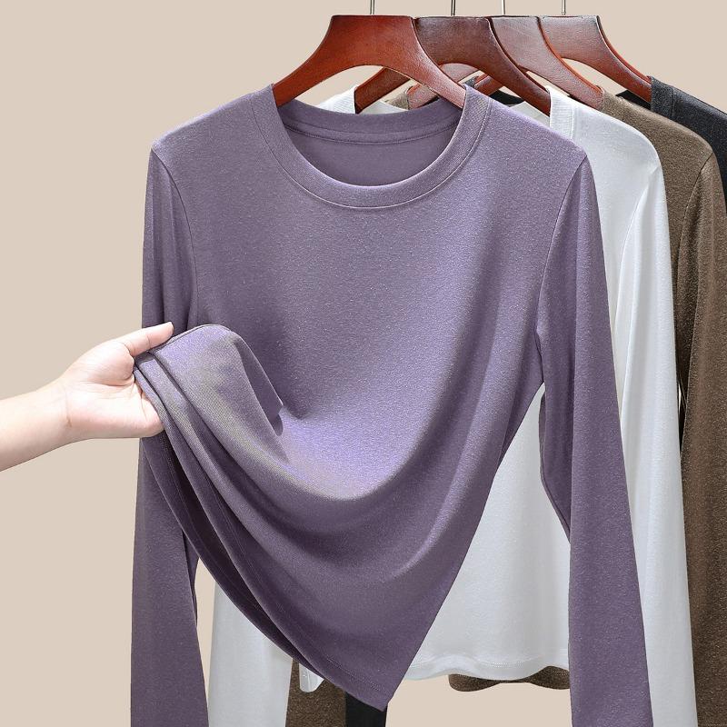 Tencel Linen Long-sleeved Women's Early Autumn High-end Temperament Thin and Thin Casual Round Neck Sunscreen Top