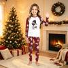 Matching Family Christmas Print Long Sleeve Round Neck Set for Parents and Kids