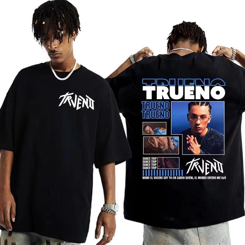 Rapper Trueno Album Tour Merch Tshirt Men Women Clothes Fashion Short Sleeve Tee Shirt Streetwear Loose Tshirts Unisex
