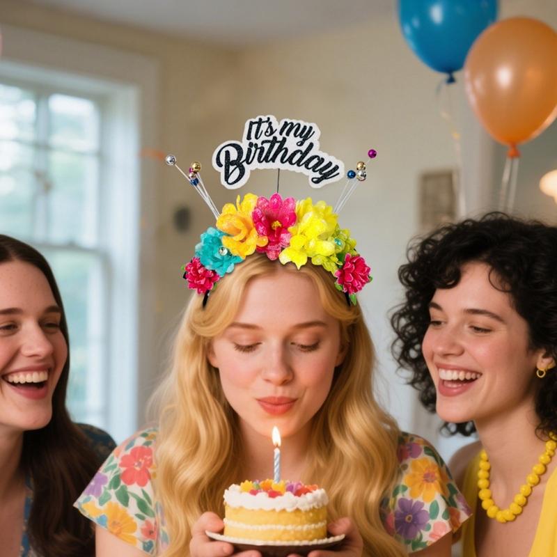 Fascia per Feste di Compleanno Scintillante Copricapo in Plastica per Ragazze Donne Accessori per Foto di Festival
