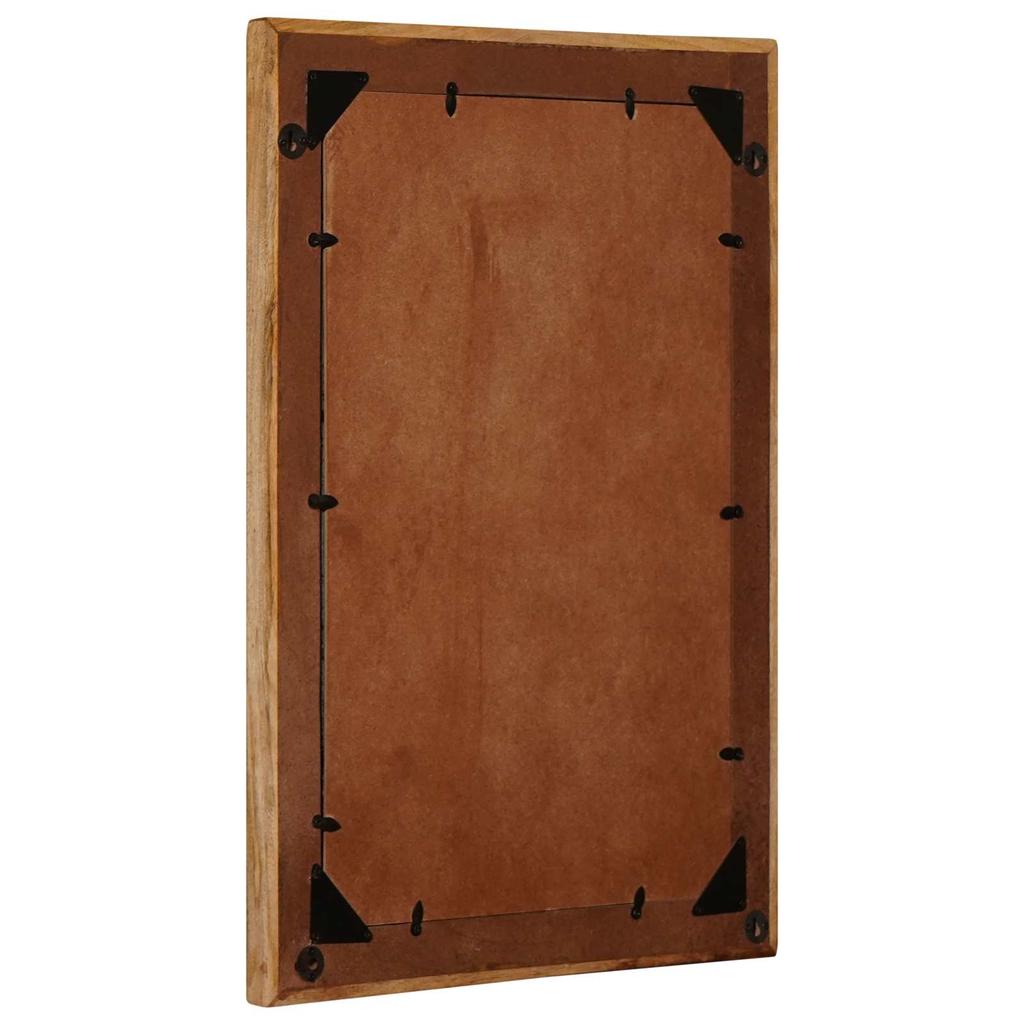 Wall Mounted Mirror with Brown Frame 70 x 50 x 3 cm Glass