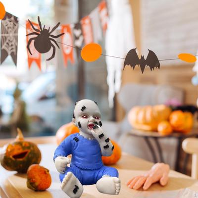 Halloween Doll Creepy Decorative Handmade Statue Sculpture for Office Porch Tabletop