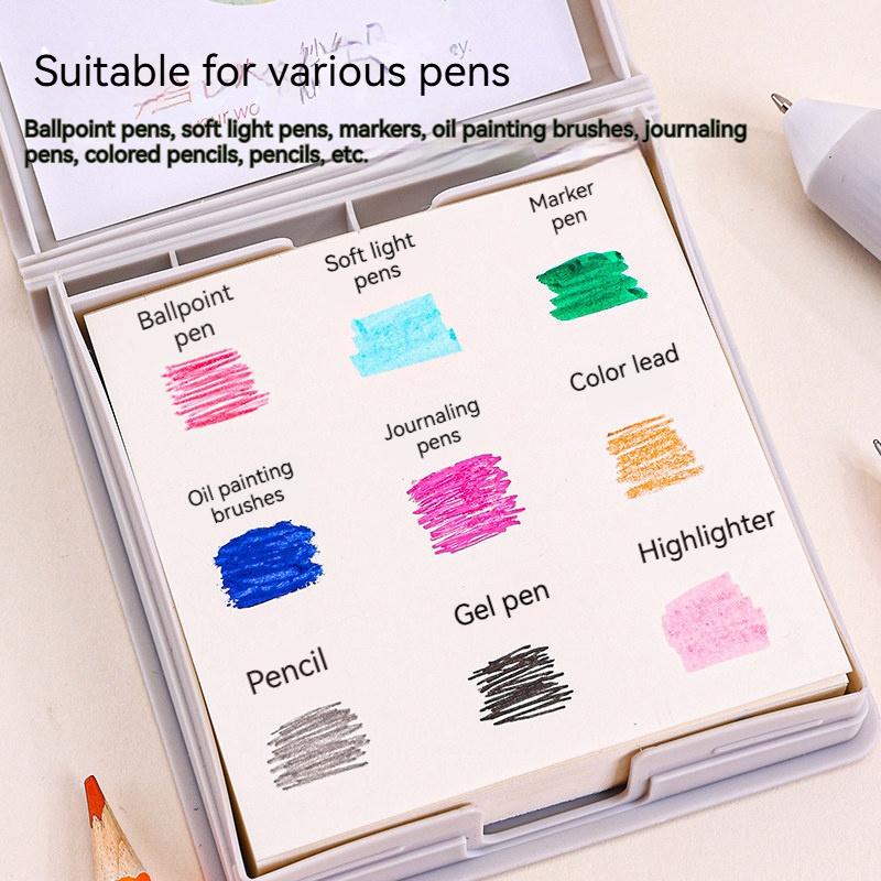 50 Blatt Tragbares Zeichenskizzenbuch Dicke Pappe Mini Acrylmarker Stifte Buntstifte Kunstbuch für Aquarellmalerei