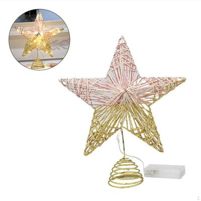 Christmas Tree Topper Star for Top Xmas Decor Props with Coil Ornament Five Pointed