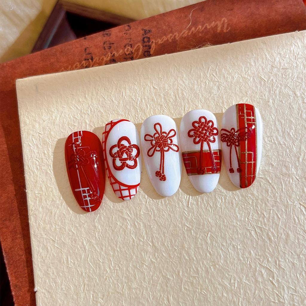 YITU Embossed Concentric Knot Nail Stickers YT4553 - Chinese Hollow Lines with Adhesive Backing