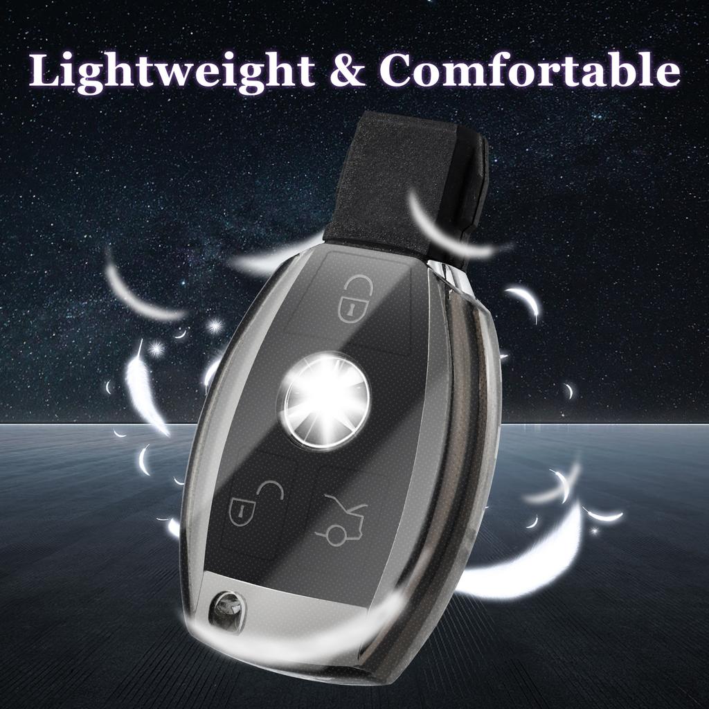 For Mercedes Benz A B C E Class GLS GLA GLK GLC 260 300L CLS CLA AMG W204 W205 W212 W463 W176 Transparent Car Key Fob Case Cover