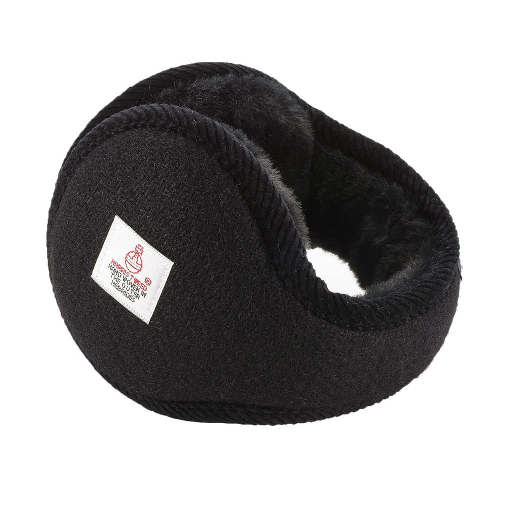 Milagro Harris Tweed Earmuffs and Harris Tweed Perfect as a Christmas Made in (Men's Women's Earmuffs, Brand, Gift, Japan) NT-HT001 (Black)