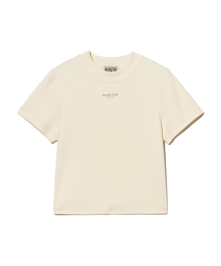 Malittepeulangsowajeobeo W Mock Neck Crop Tee Ivory